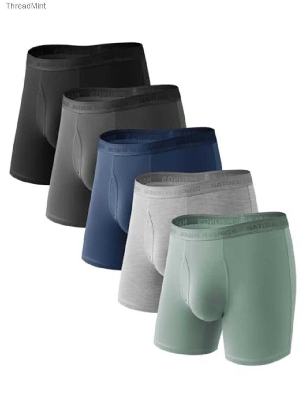 Men's Viscose Bamboo Boxer Briefs 4 Inch Inseam 4-Way Stretch No Ride Up 3 Pack